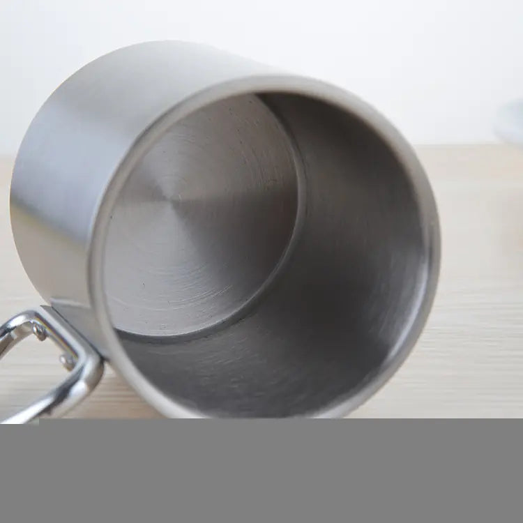 Stainless Steel Portable Travel Mug with Locking Clip