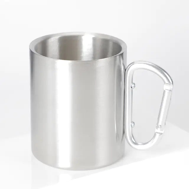 Stainless Steel Portable Travel Mug with Locking Clip