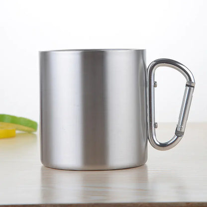 Stainless Steel Portable Travel Mug with Locking Clip