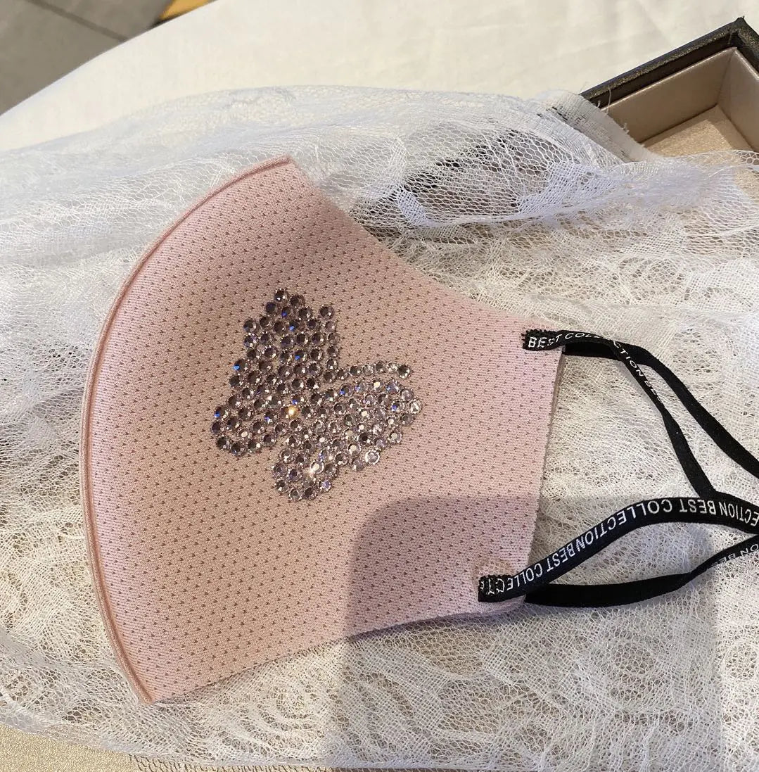 Handmade Butterfly Mask with Rhinestones and Breathable Design
