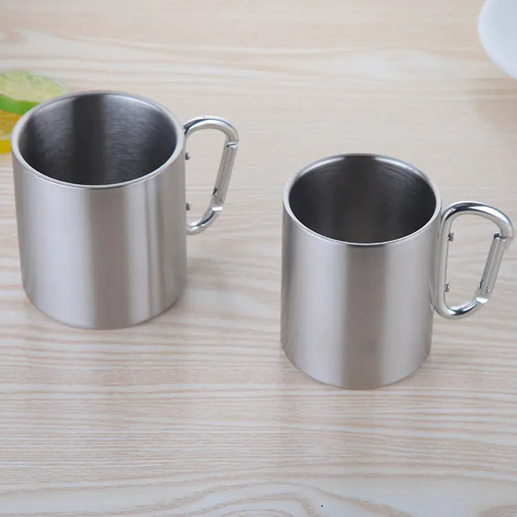 Stainless Steel Portable Travel Mug with Locking Clip