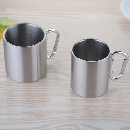Stainless Steel Portable Travel Mug with Locking Clip